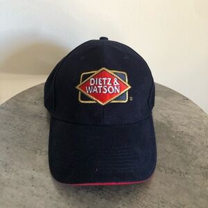Navy Blue Red Rimmed Dietz & Watson Baseball Cap Embroidered Logo Adjustable